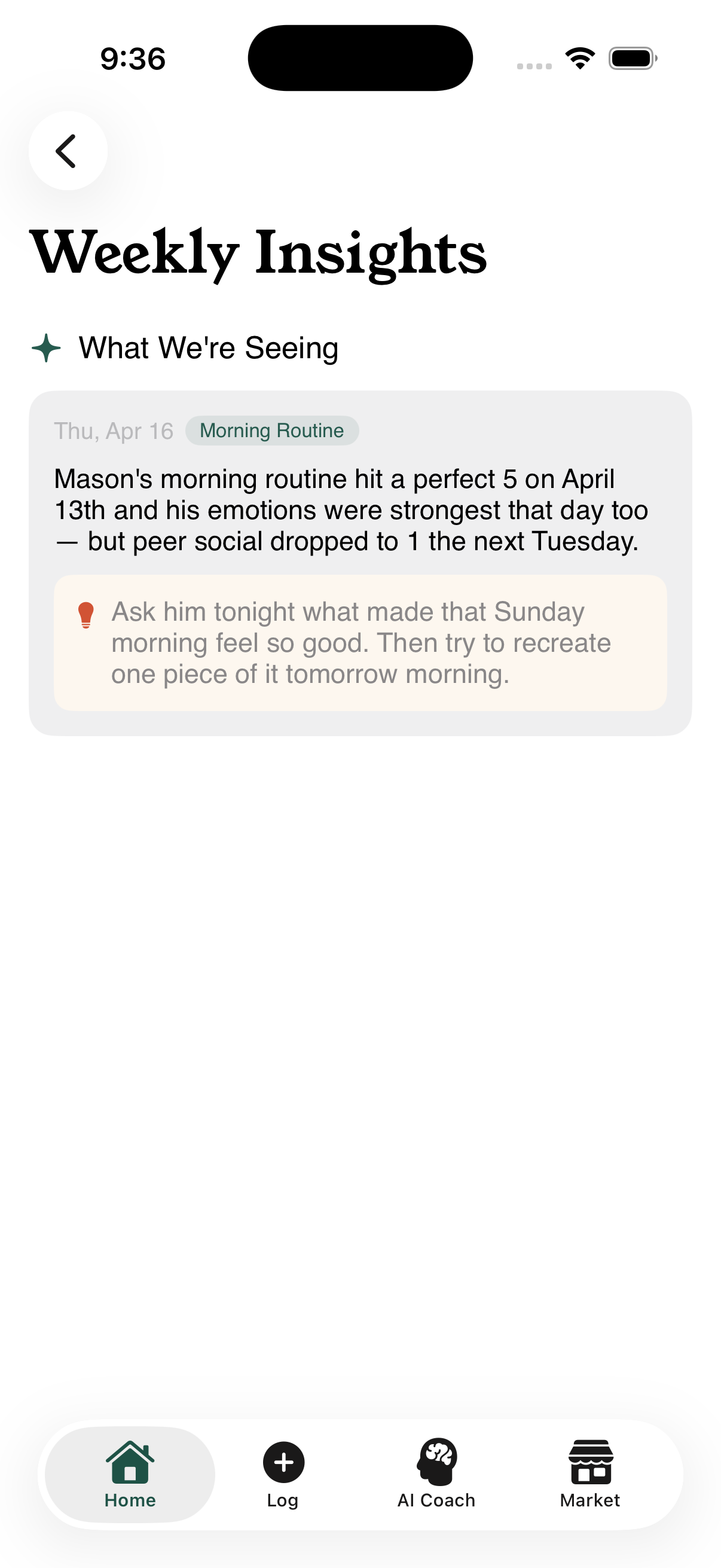 Atlas weekly insights view